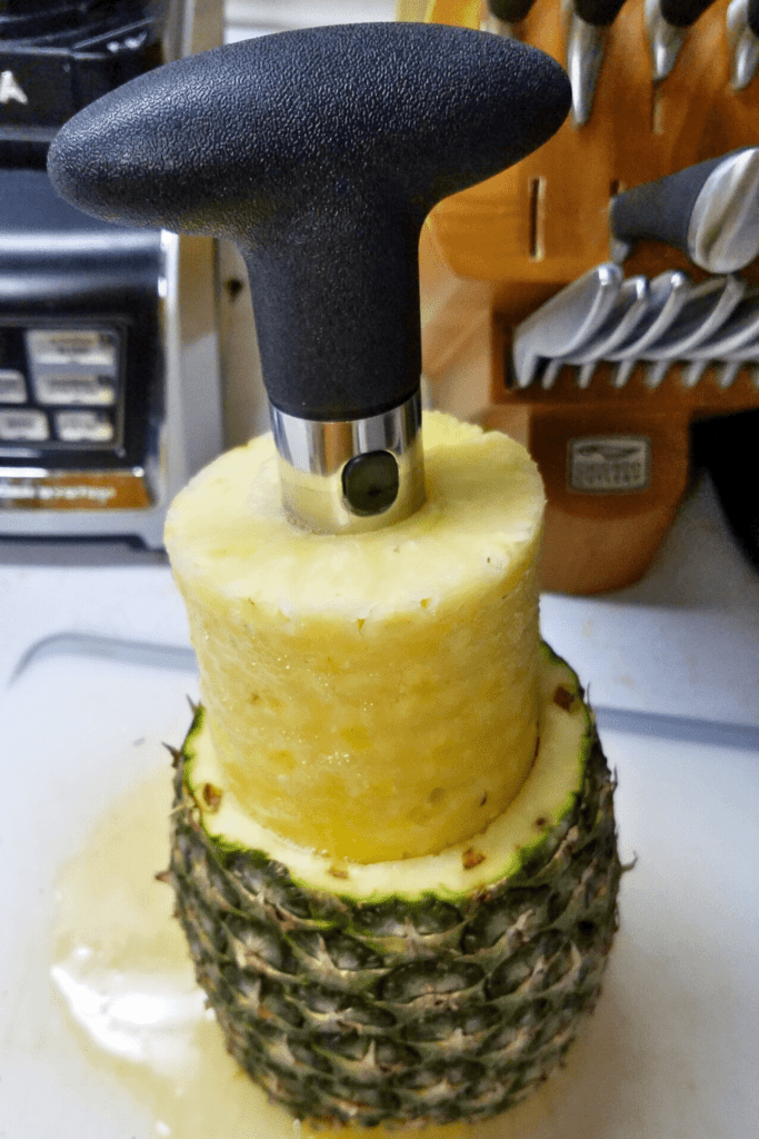 Pineapple corer freezing fruit