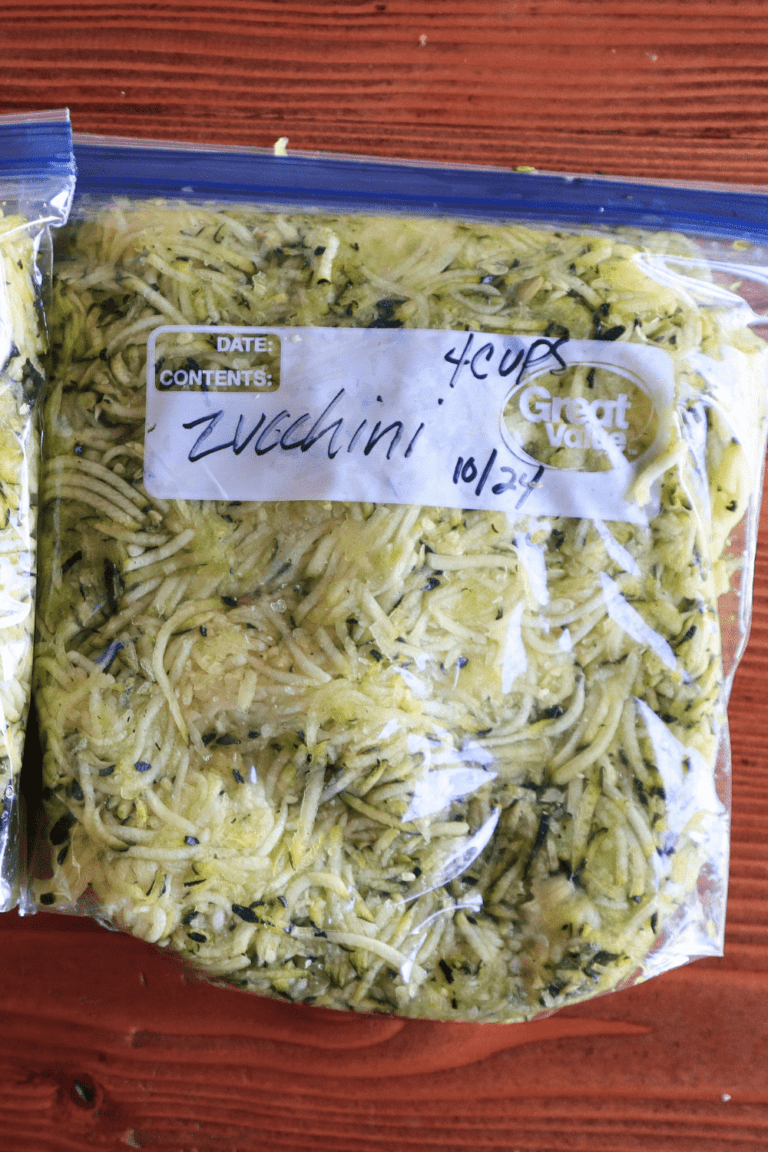Freeze Shredded zucchini