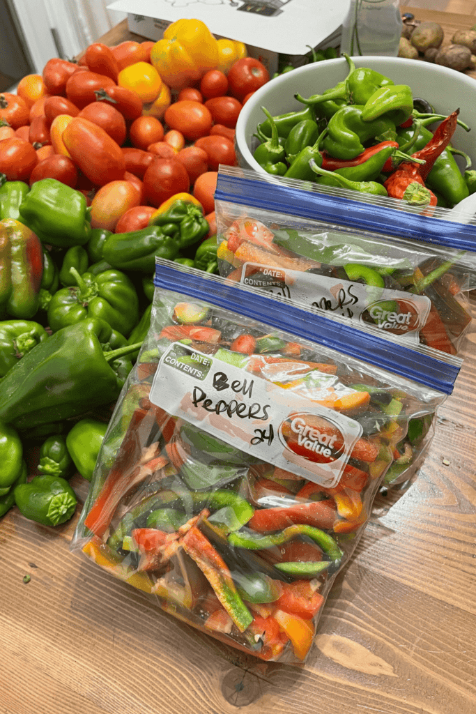 freeze green peppers