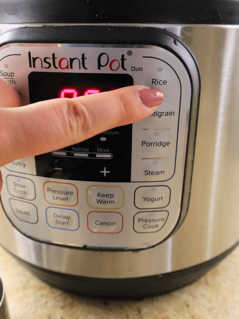 instant pot rice button
