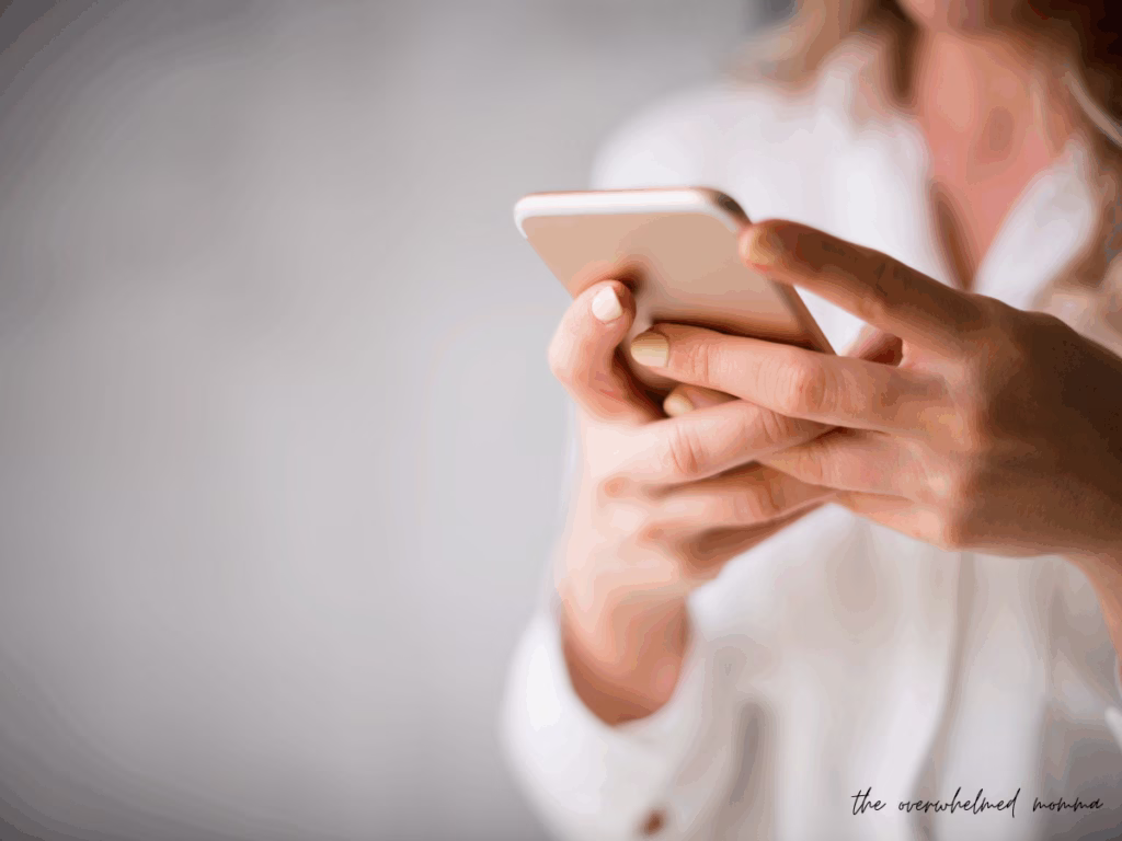 Woman distracted by phone