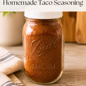 Homemade taco seasoning in a mason jar